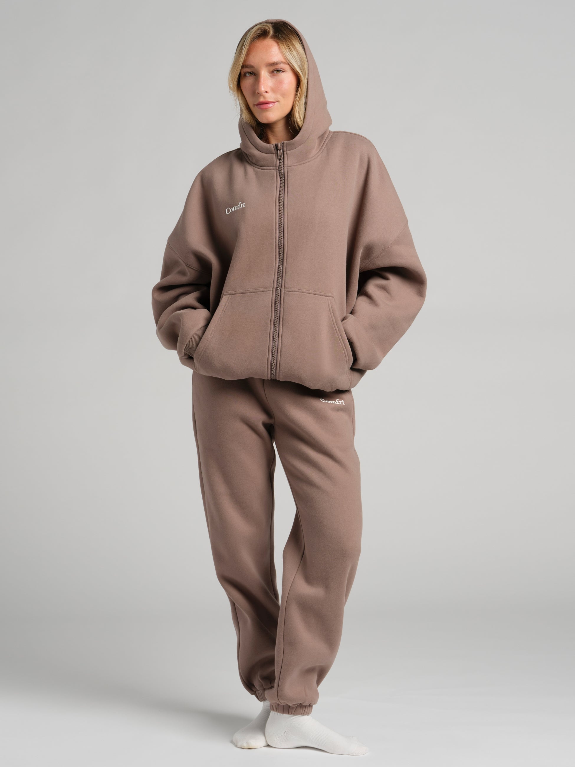 Comfrt Cloud Zip Hoodie Unisex Oversized Comfortable Relaxed
