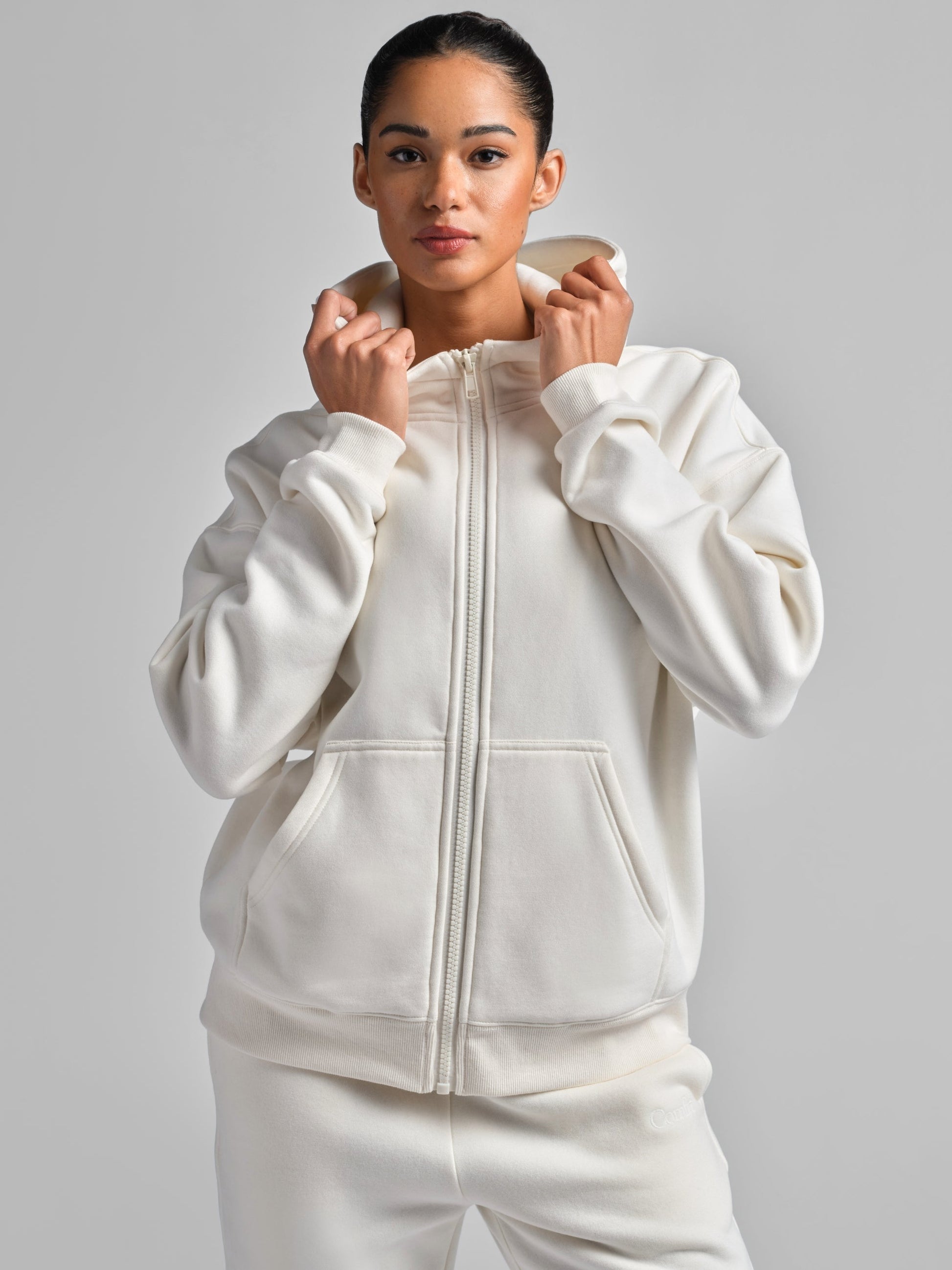 Comfrt Basic Crop Zip Hoodie with CloudTouch Fabric