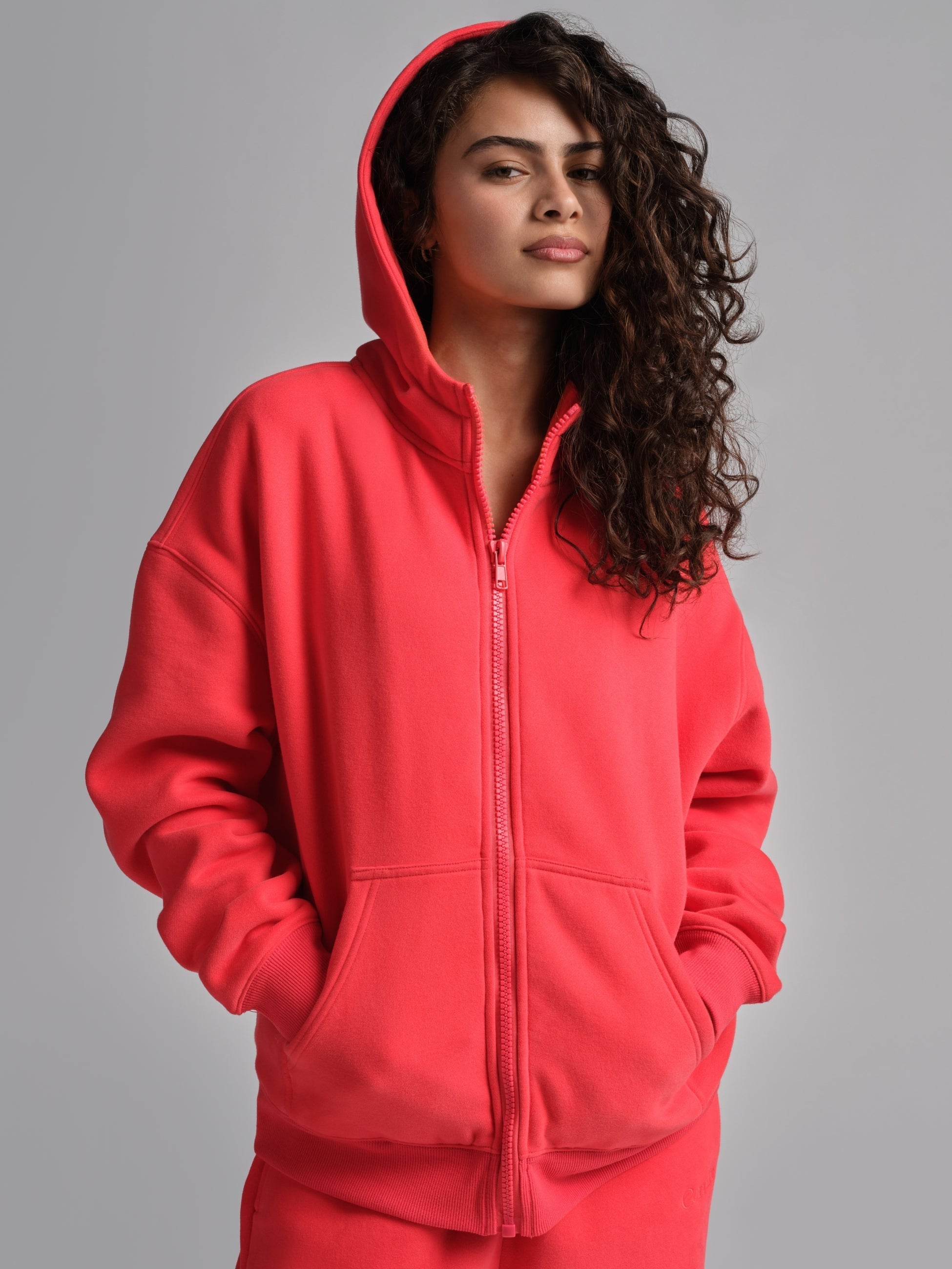 Comfrt Basic Crop Zip Hoodie with CloudTouch Fabric