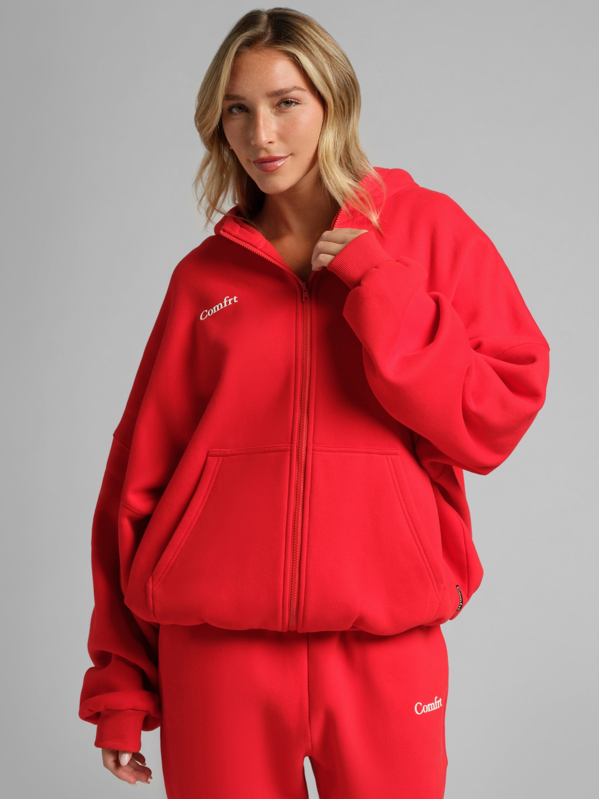 Comfrt Cloud Zip Hoodie Unisex Oversized Comfortable Relaxed