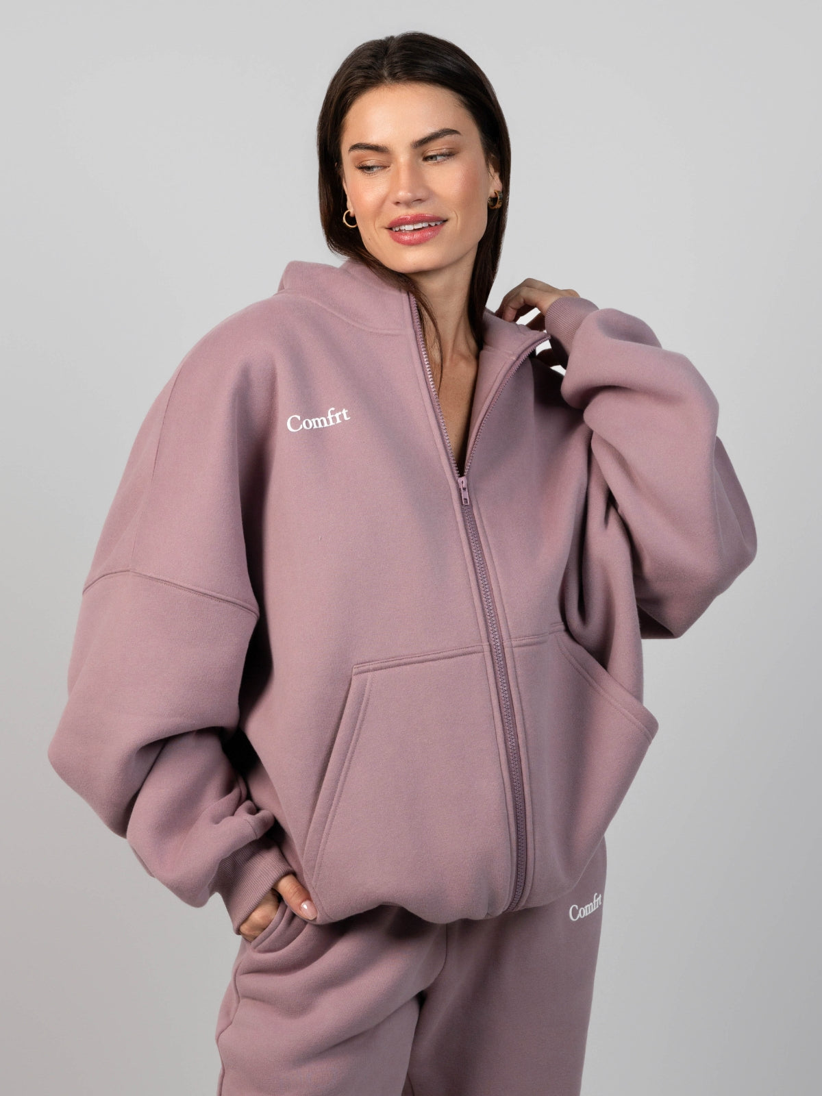 Comfrt Cloud Zip Hoodie Unisex Oversized Comfortable Relaxed