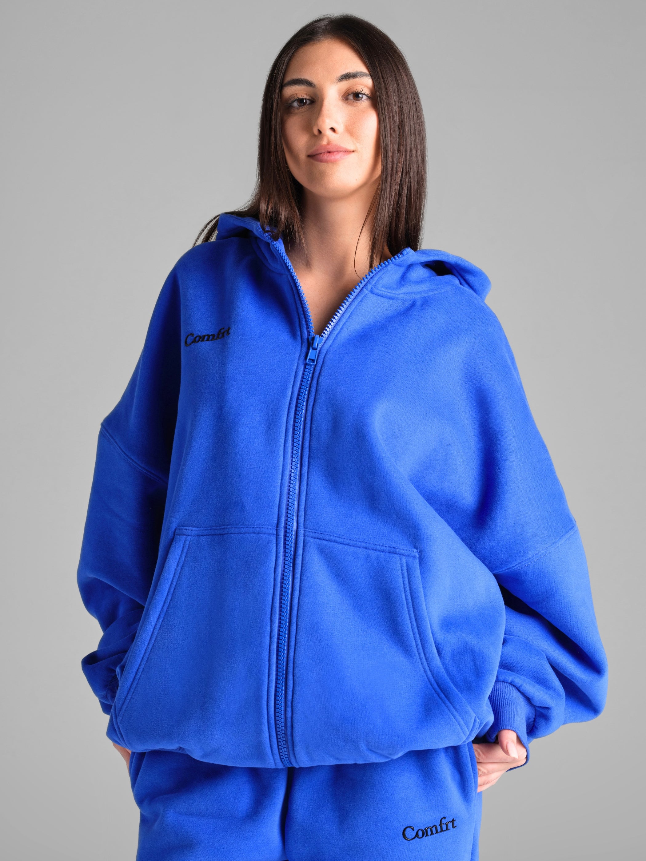 Comfrt Cloud Zip Hoodie Unisex Oversized Comfortable Relaxed