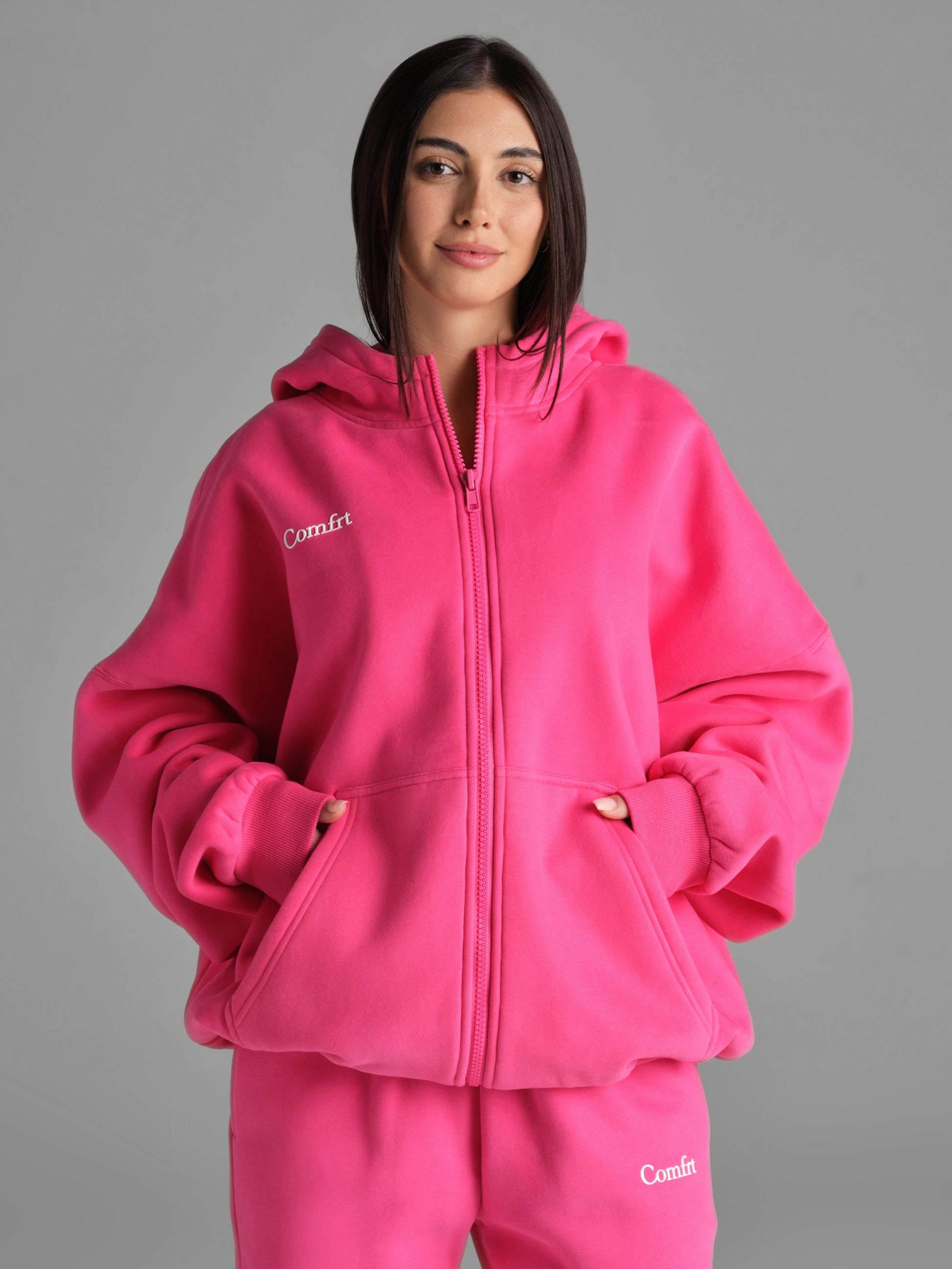 Comfrt Cloud Zip Hoodie Unisex Oversized Comfortable Relaxed