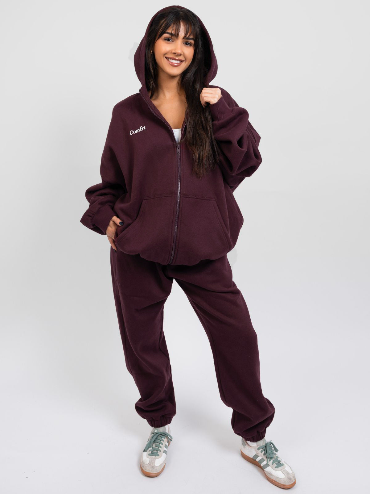 Comfrt Cloud Zip Hoodie Unisex Oversized Comfortable Relaxed