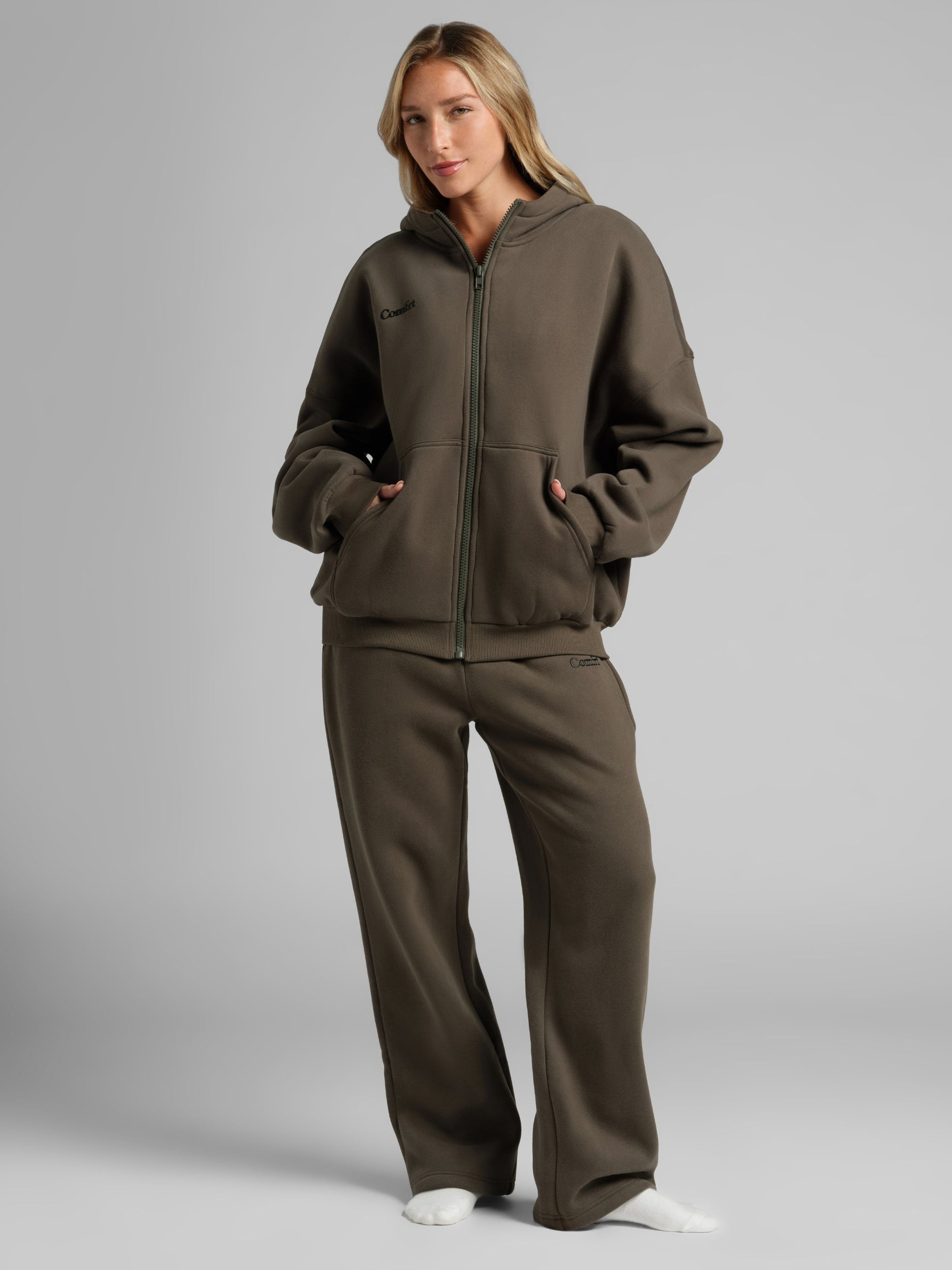 Comfrt Cloud Zip Hoodie Unisex Oversized Comfortable Relaxed