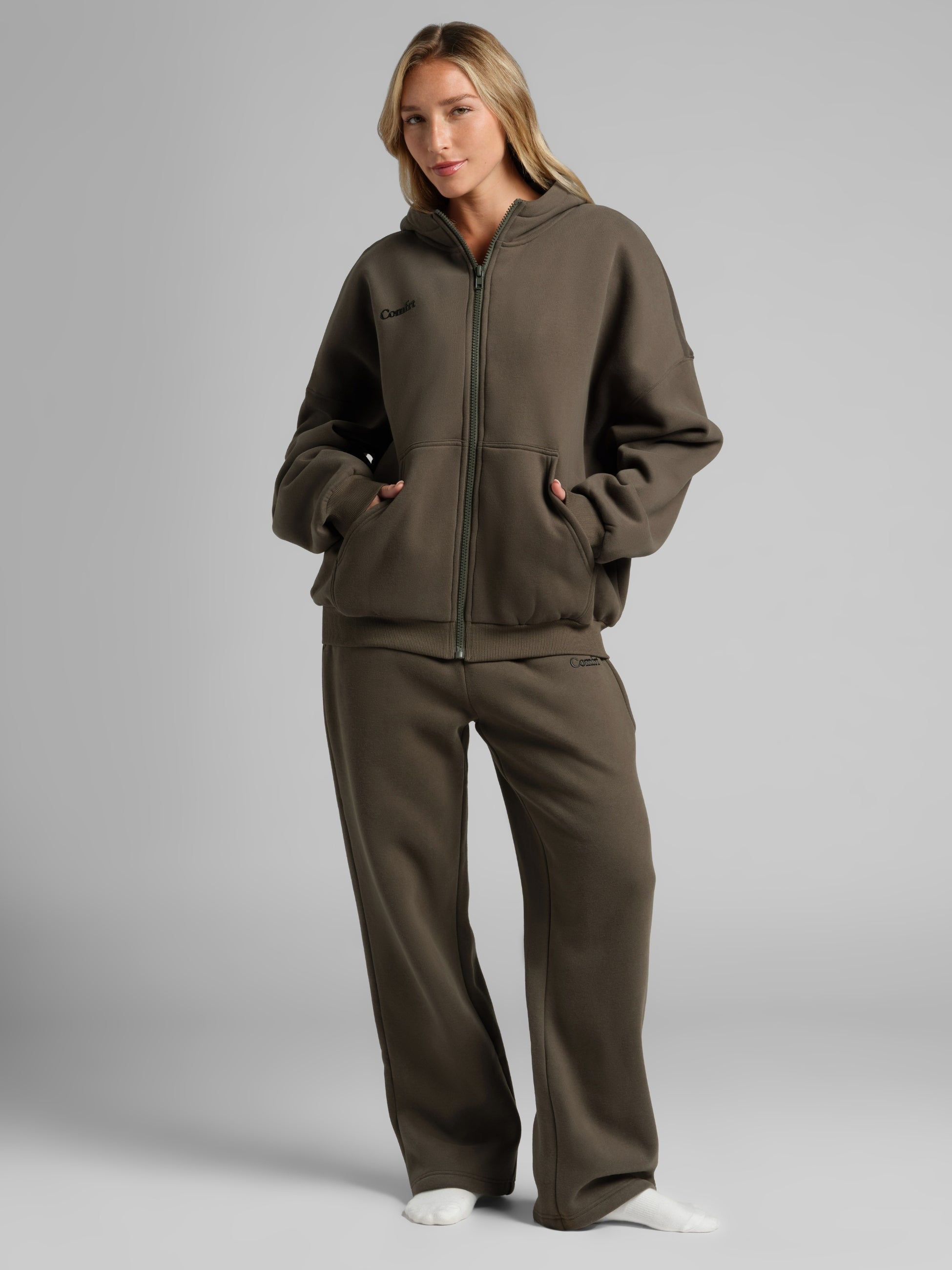 Comfrt Cloud Zip Hoodie Unisex Oversized Comfortable Relaxed