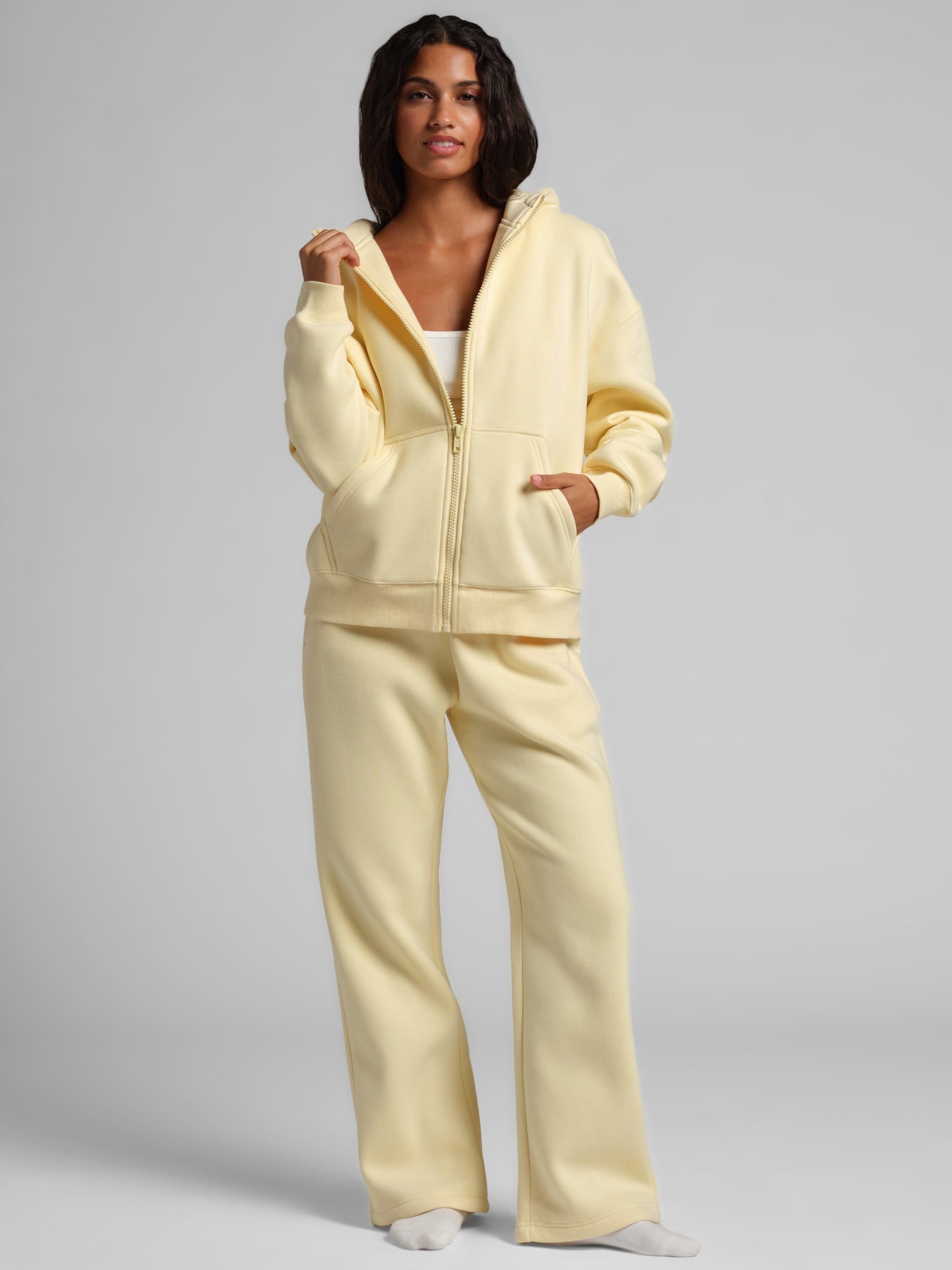Comfrt Basic Crop Zip Hoodie with CloudTouch Fabric