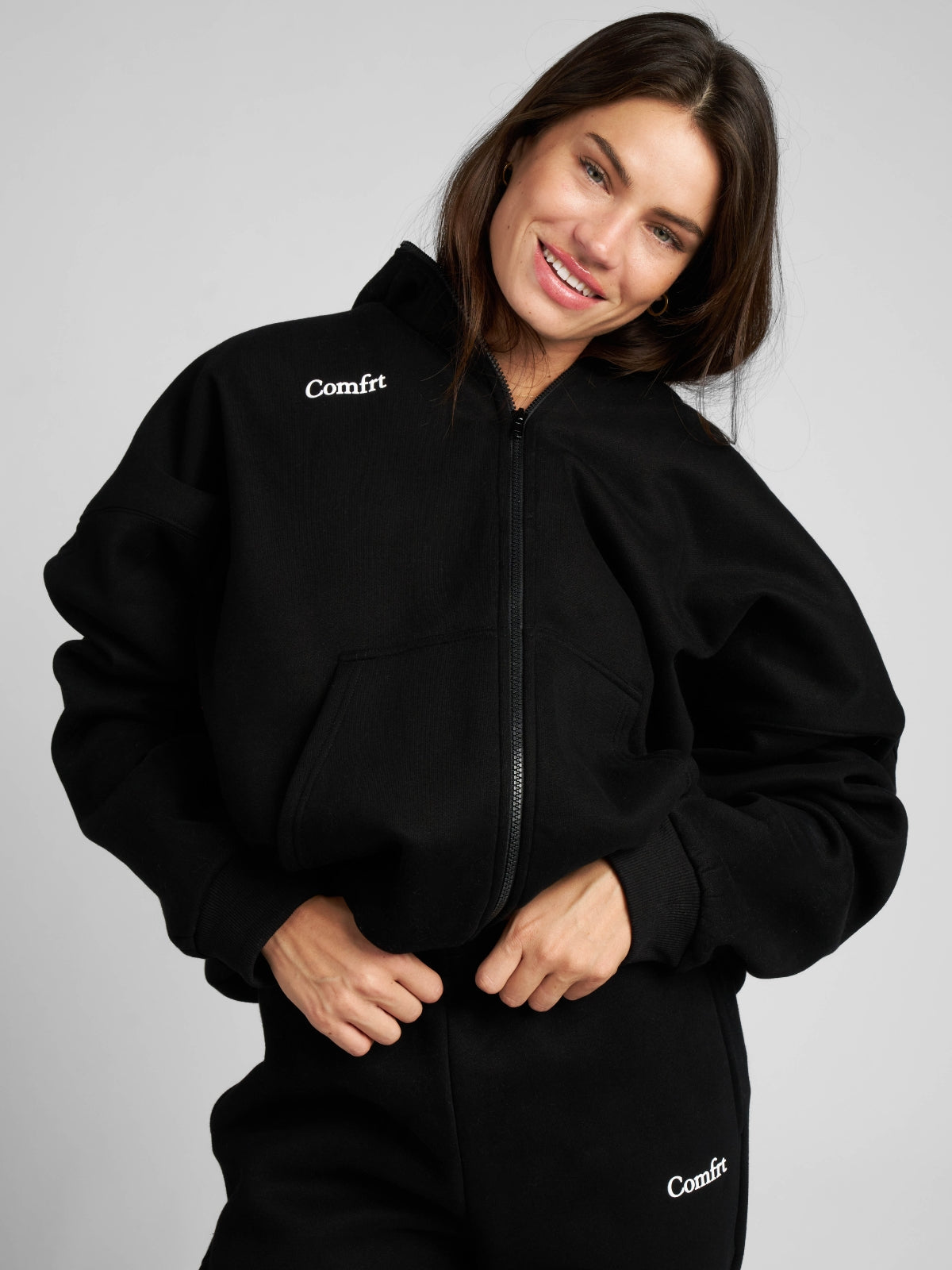 Comfrt Cloud Zip Hoodie Unisex Oversized Comfortable Relaxed
