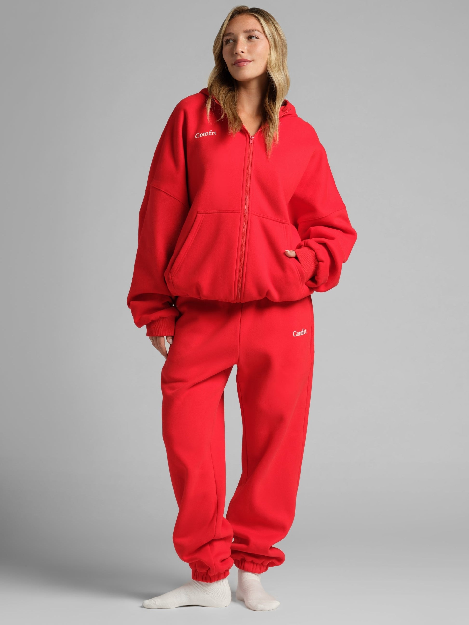 Comfrt Cloud Zip Hoodie Unisex Oversized Comfortable Relaxed