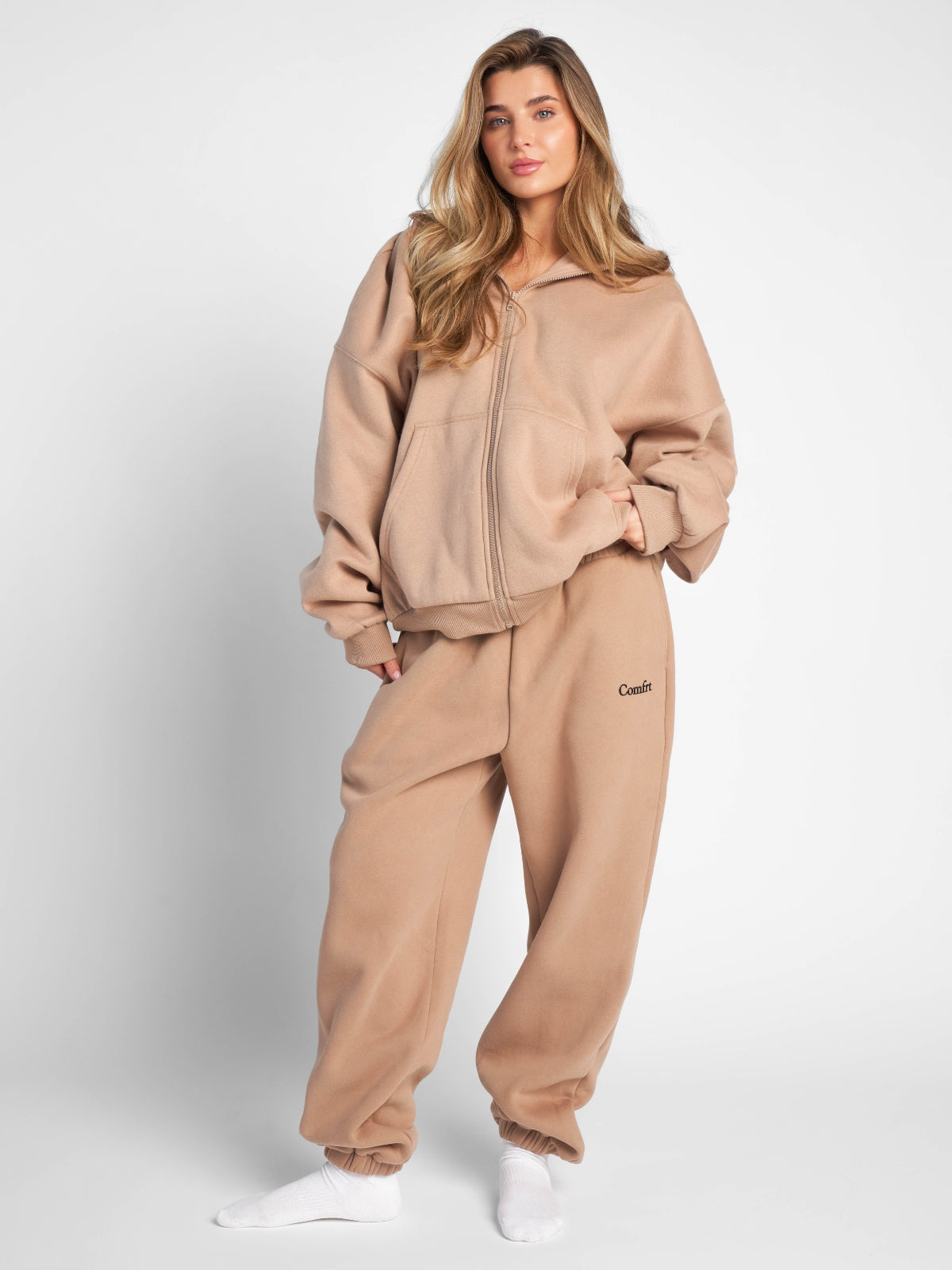 Comfrt Cloud Zip Hoodie Unisex Oversized Comfortable Relaxed