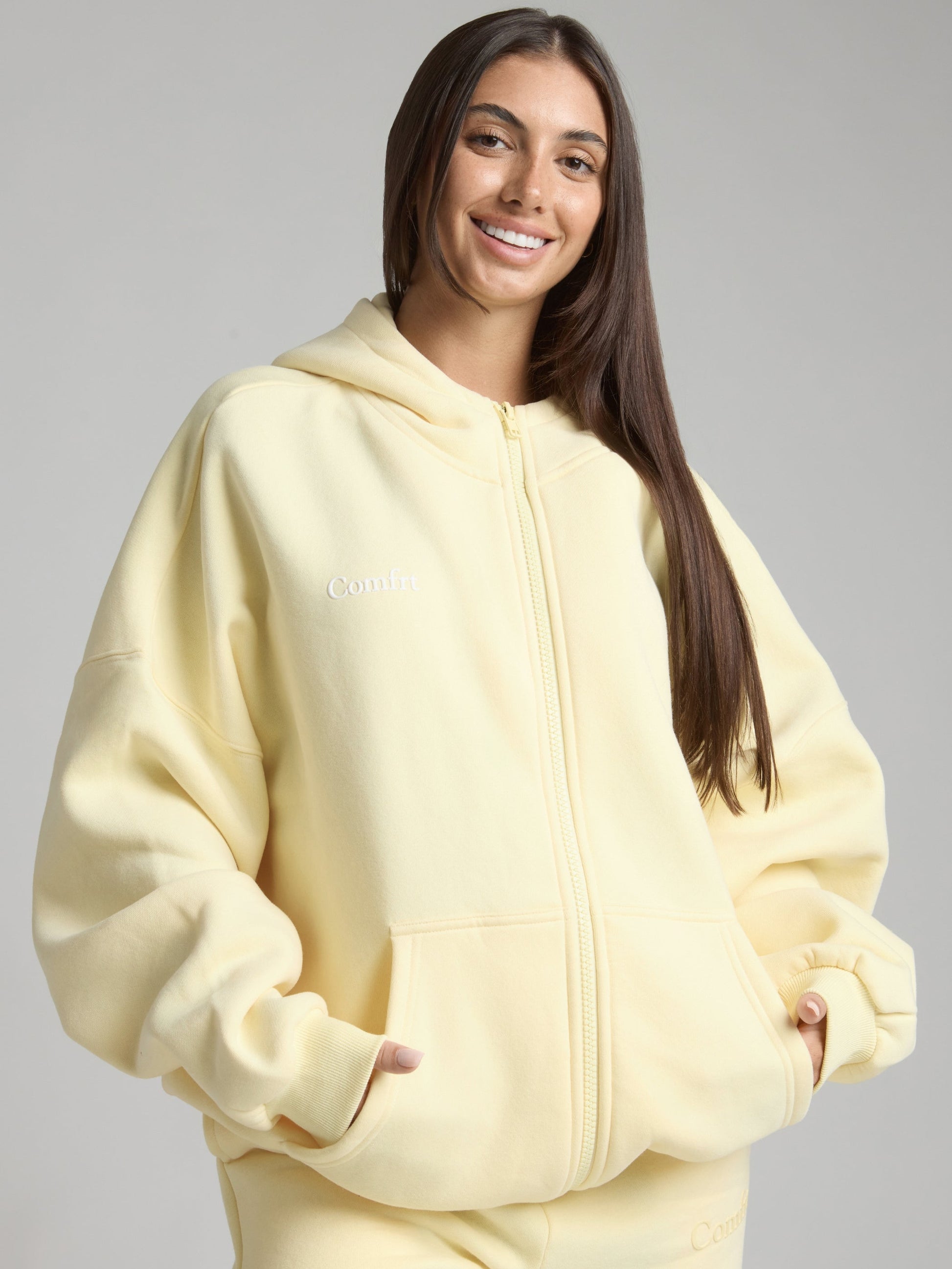 Comfrt Cloud Zip Hoodie Unisex Oversized Comfortable Relaxed