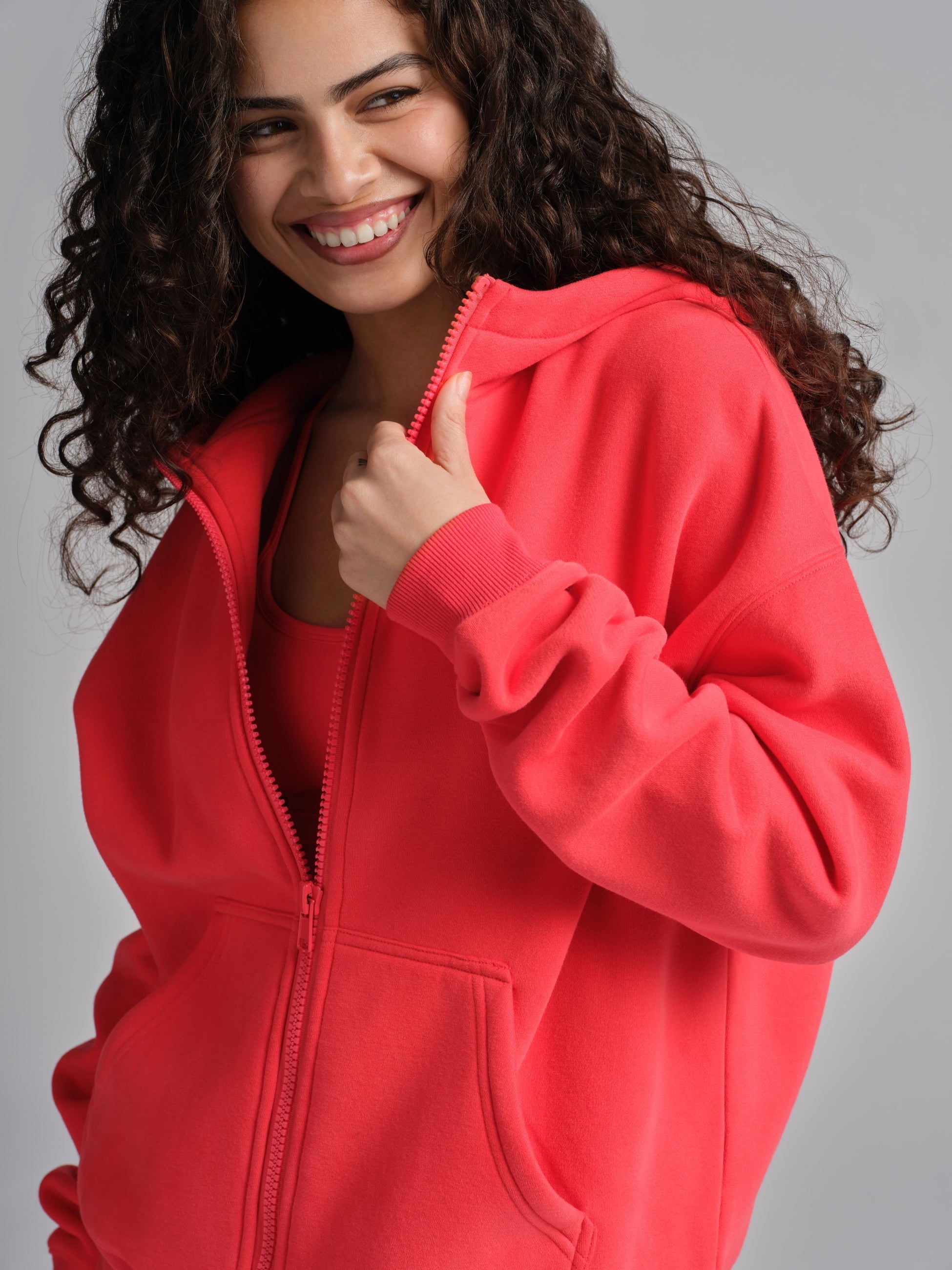 Comfrt Basic Crop Zip Hoodie with CloudTouch Fabric