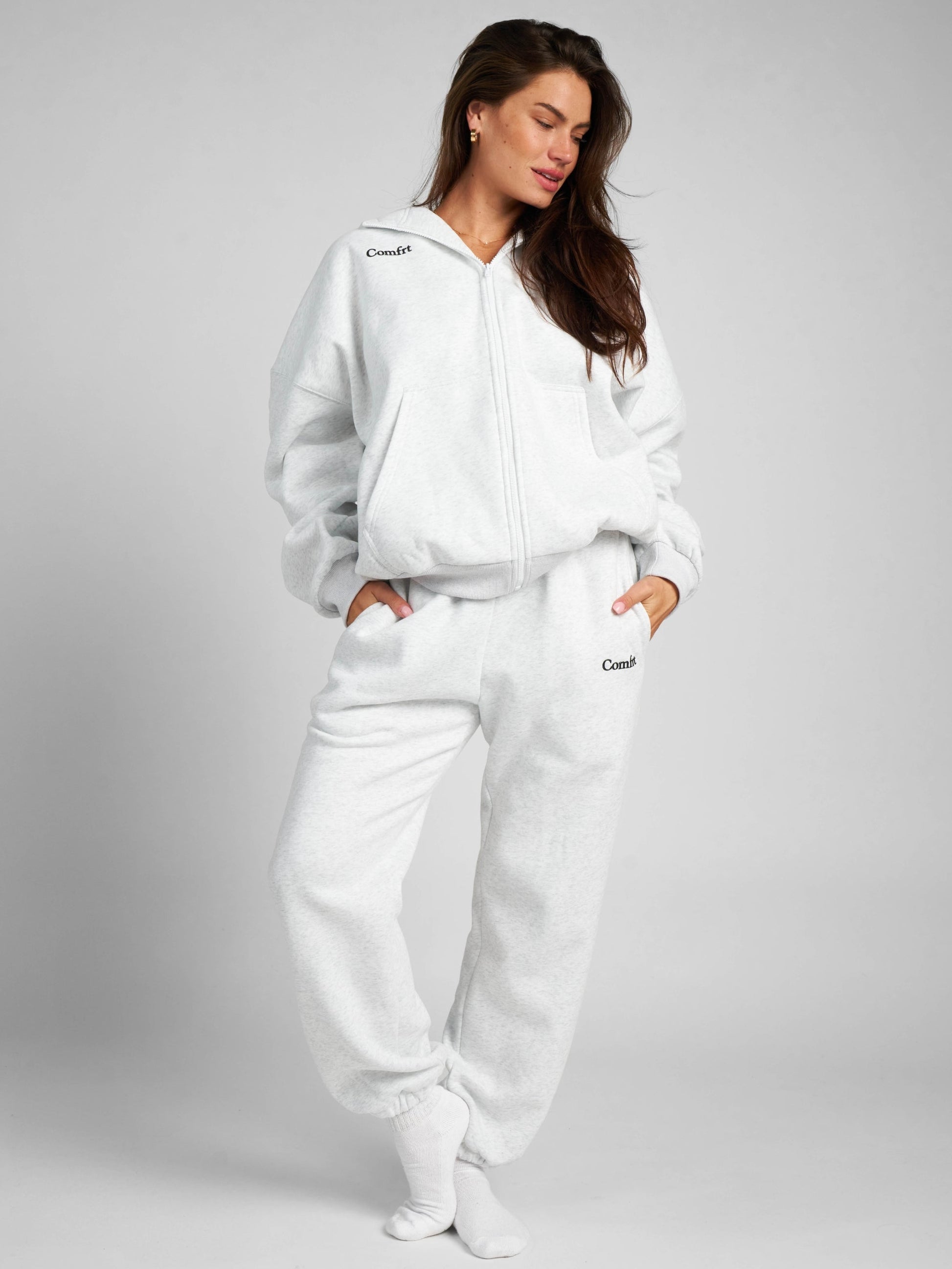 Comfrt Cloud Zip Hoodie Unisex Oversized Comfortable Relaxed