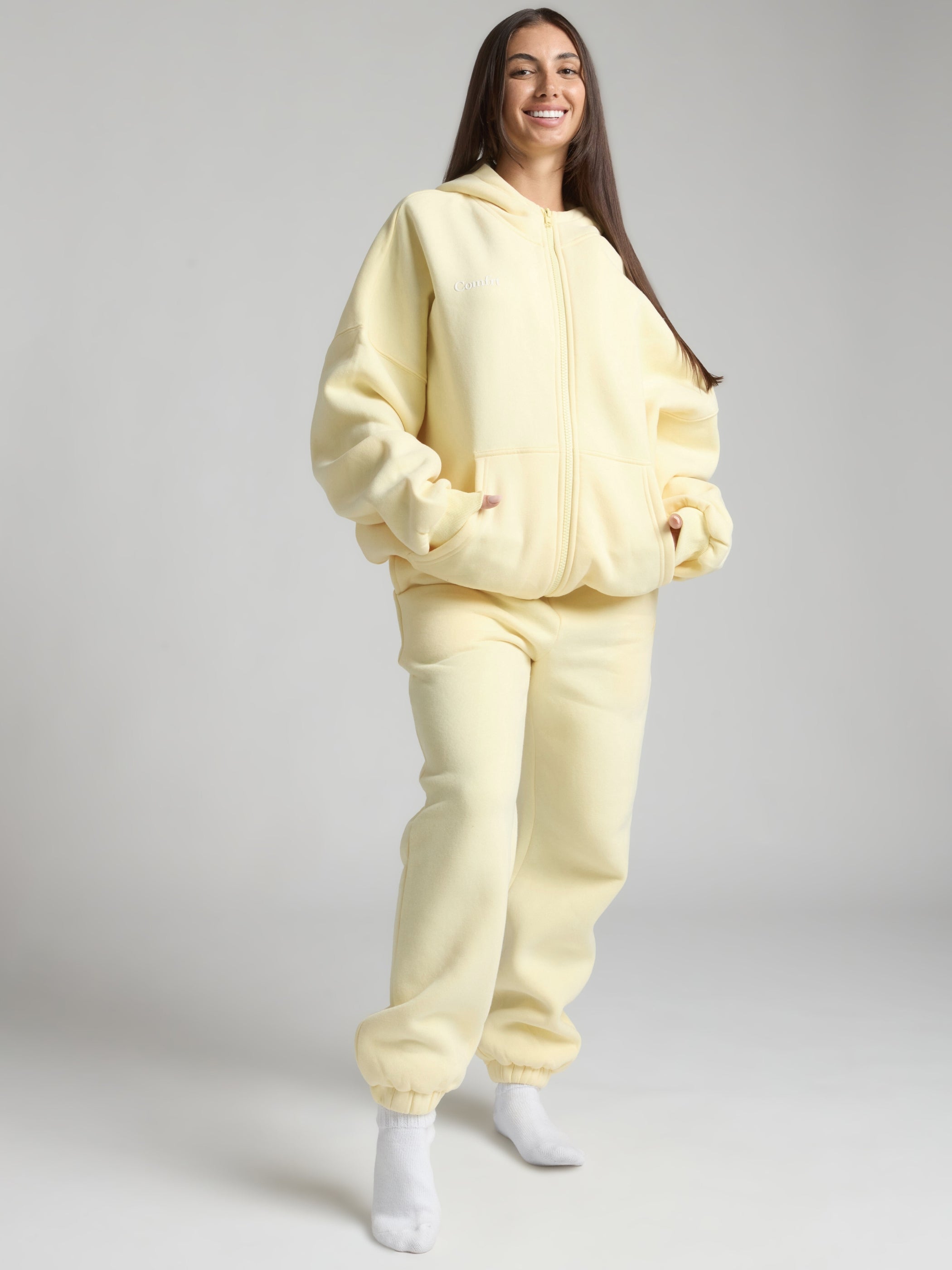 Comfrt Cloud Zip Hoodie Unisex Oversized Comfortable Relaxed