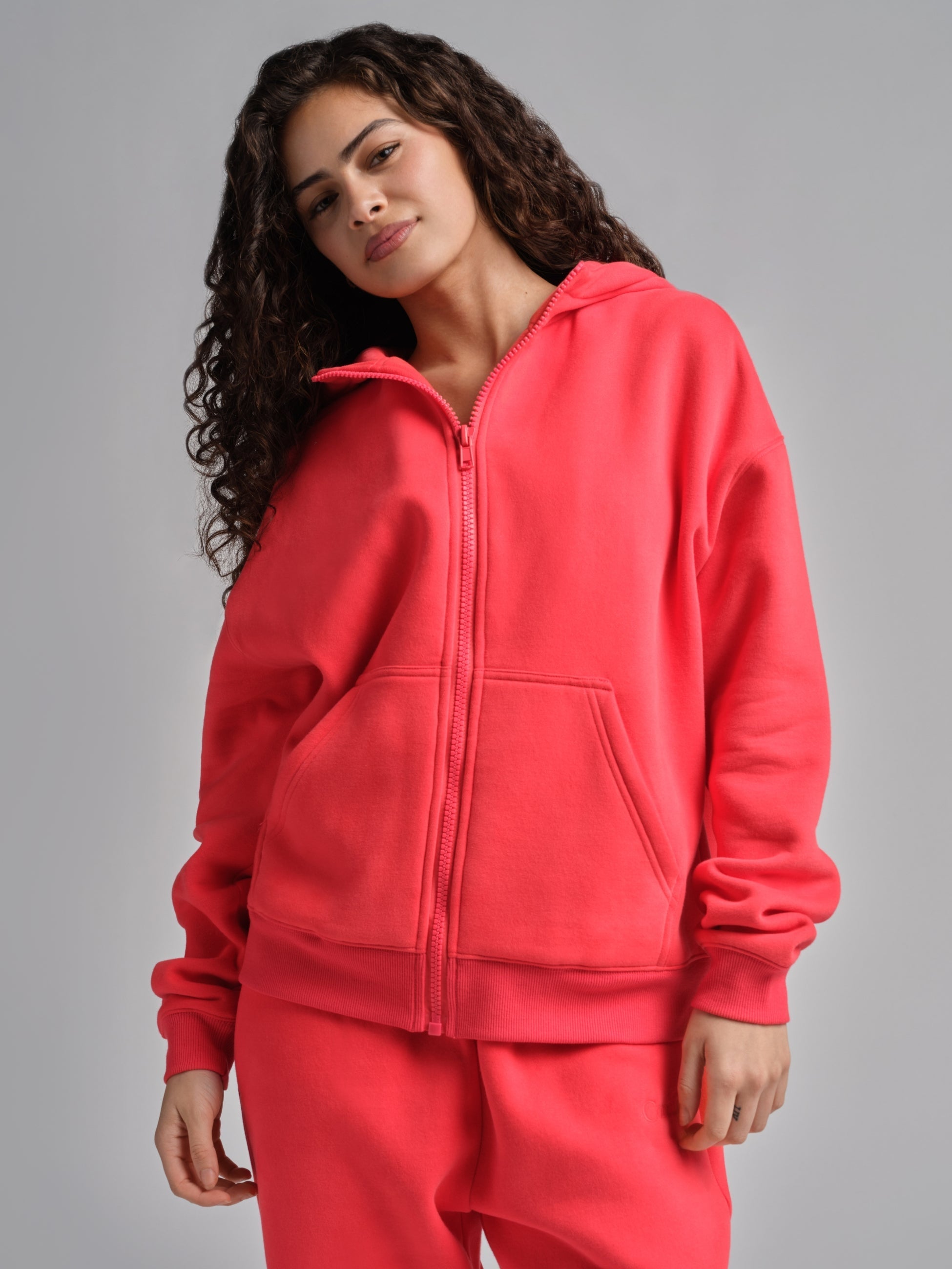 Comfrt Basic Crop Zip Hoodie with CloudTouch Fabric