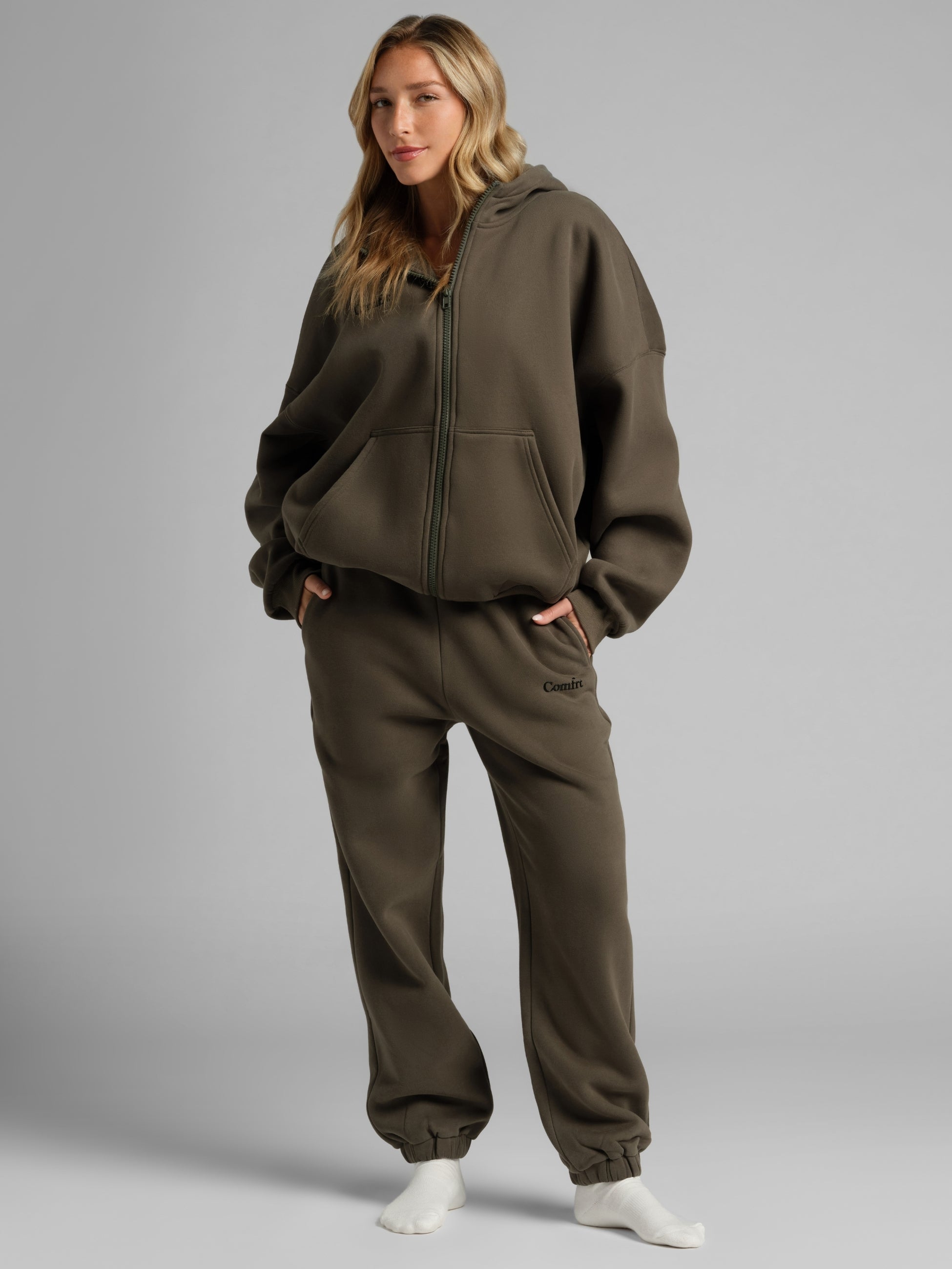 Comfrt Cloud Zip Hoodie Unisex Oversized Comfortable Relaxed