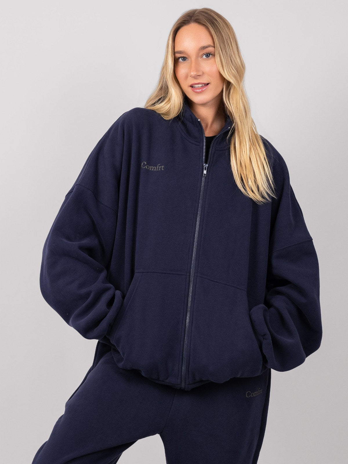 Comfrt Cloud Zip Hoodie Unisex Oversized Comfortable Relaxed