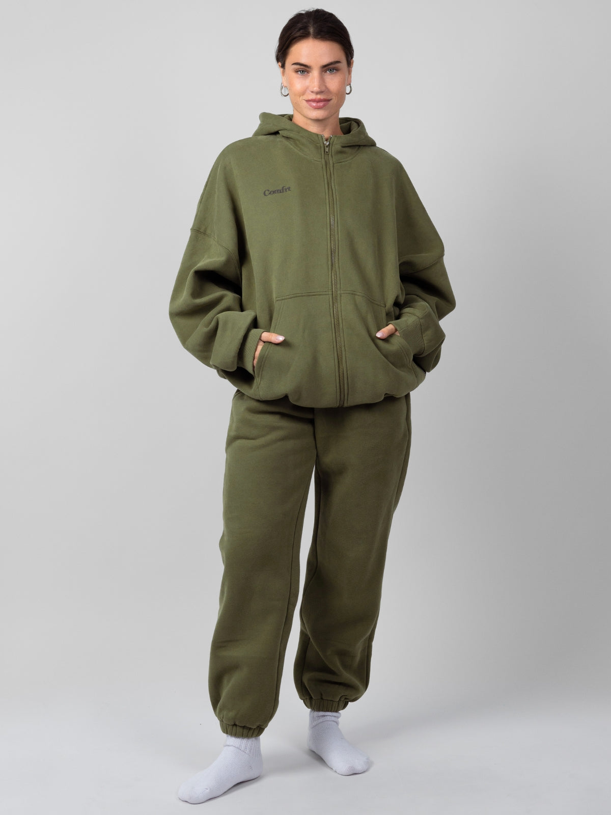 Comfrt Cloud Zip Hoodie Unisex Oversized Comfortable Relaxed