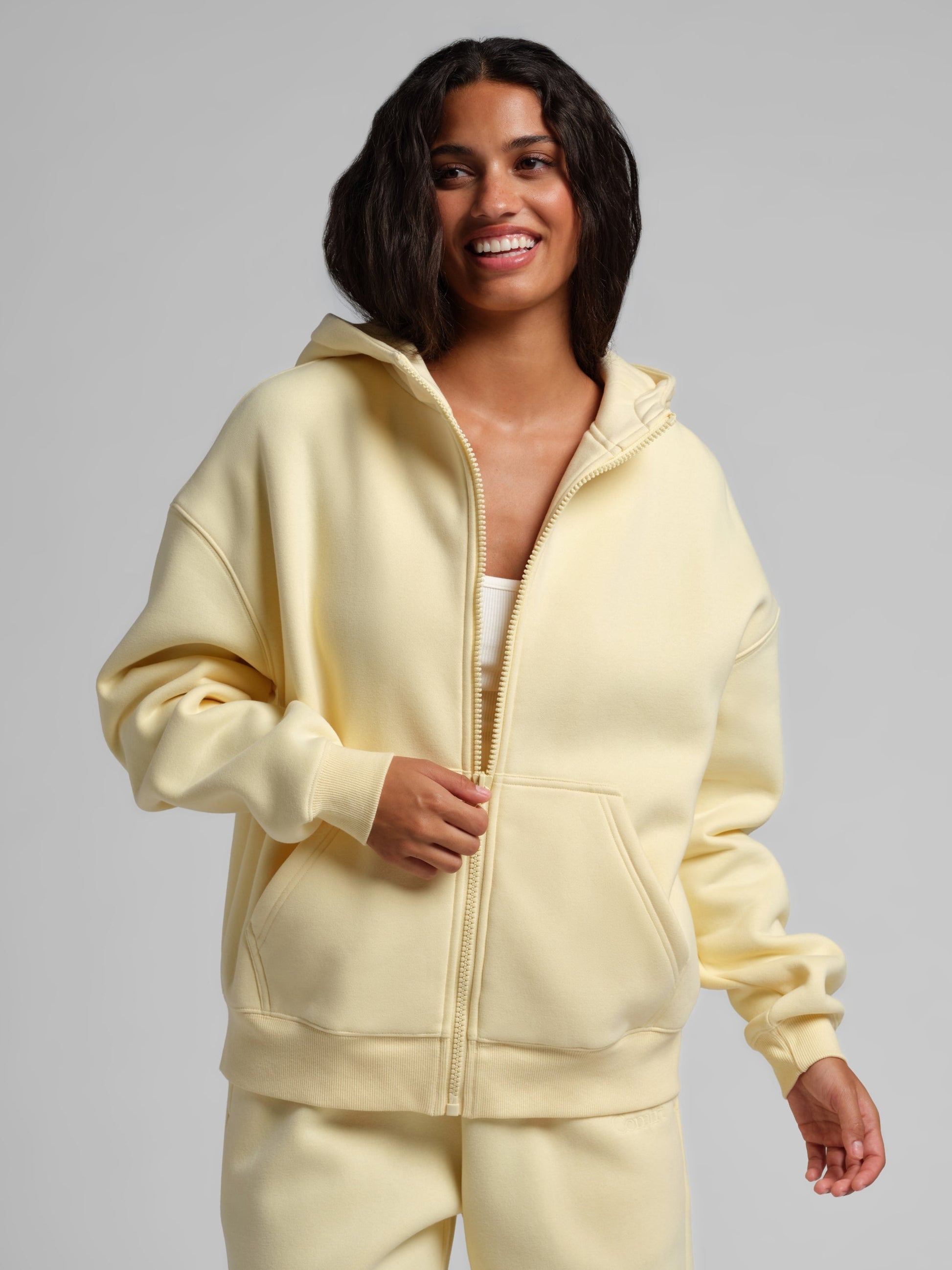 Comfrt Basic Crop Zip Hoodie with CloudTouch Fabric