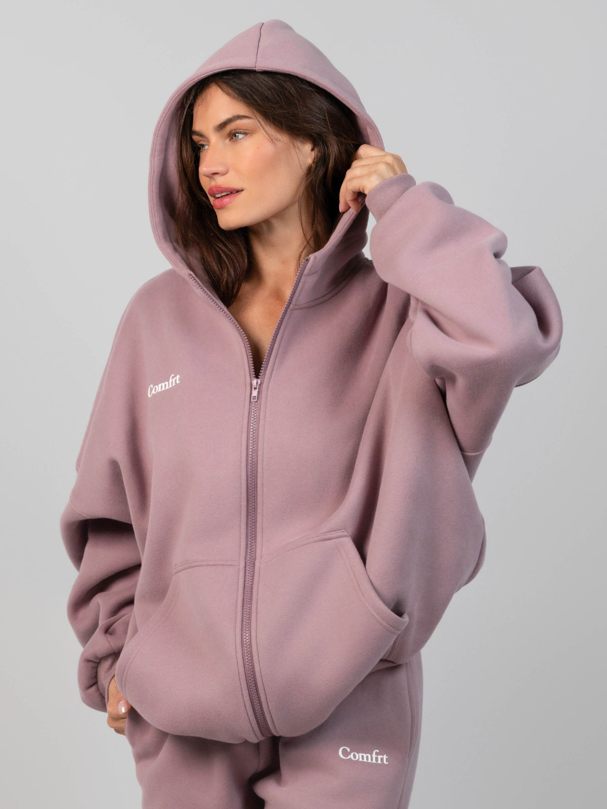 Comfrt Cloud Zip Hoodie Unisex Oversized Comfortable Relaxed