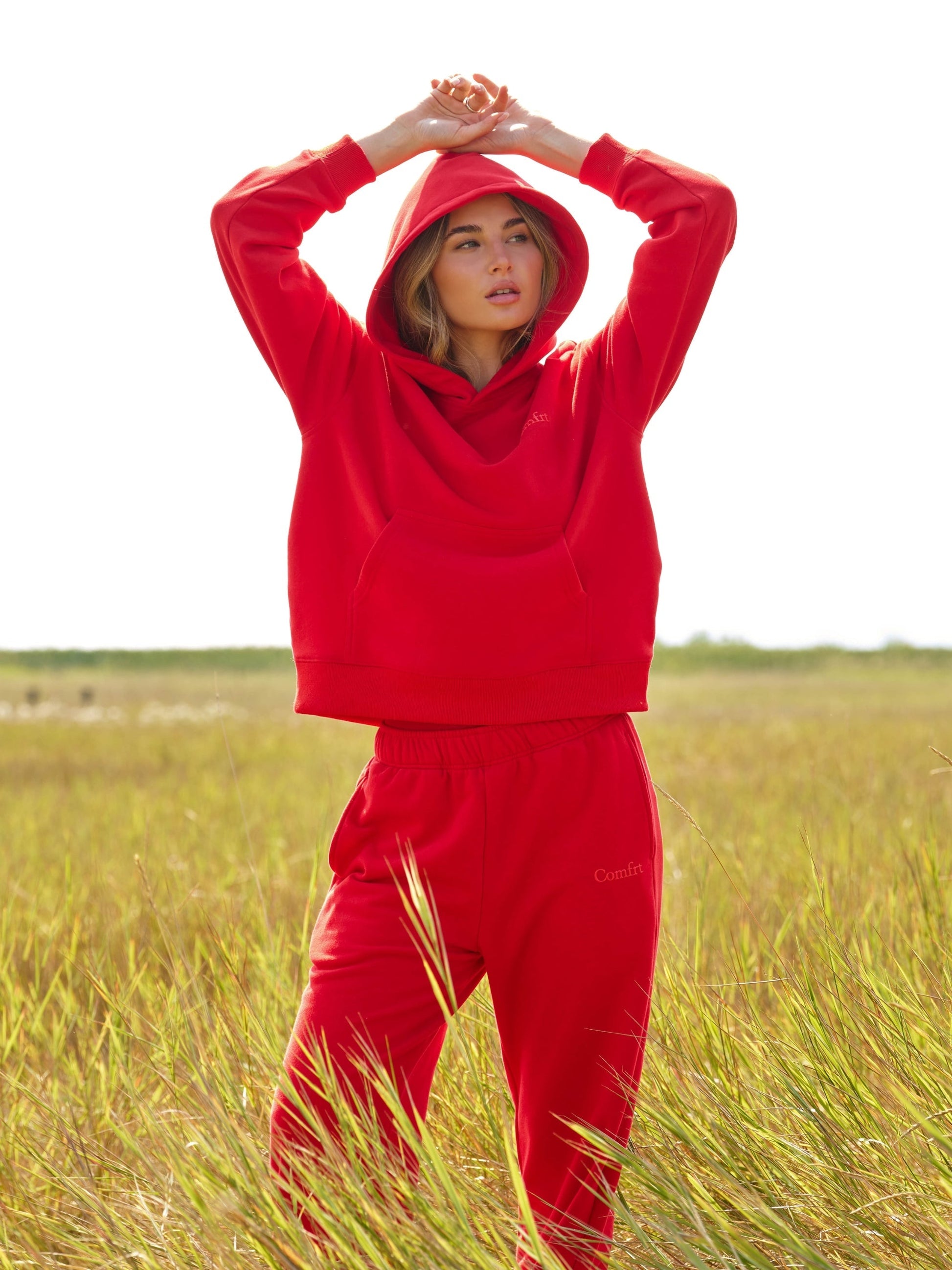 Comfrt Halo Lightweight Crop Hoodie Super Soft Cotton Blend