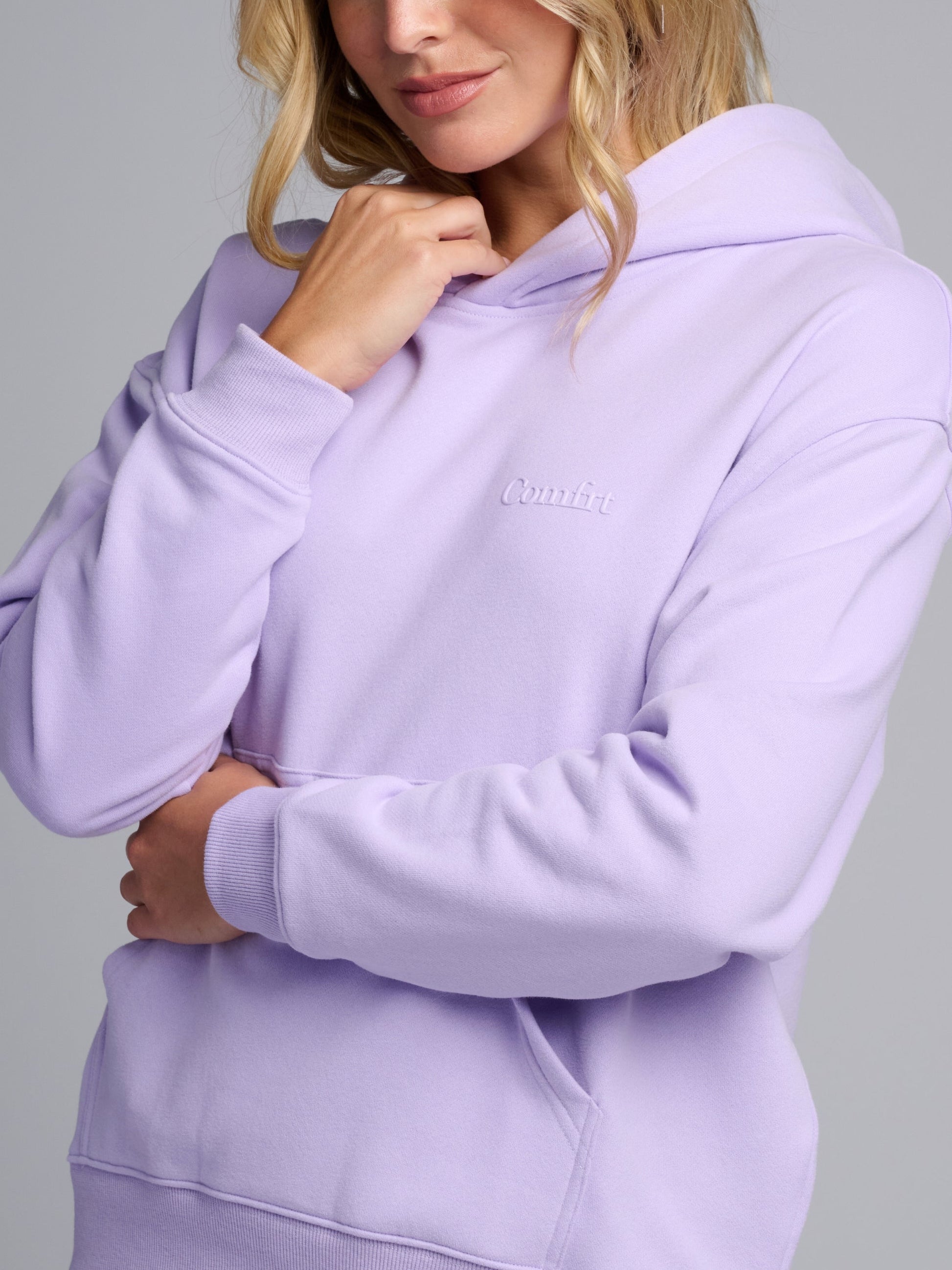 Comfrt Halo Lightweight Crop Hoodie Super Soft Cotton Blend