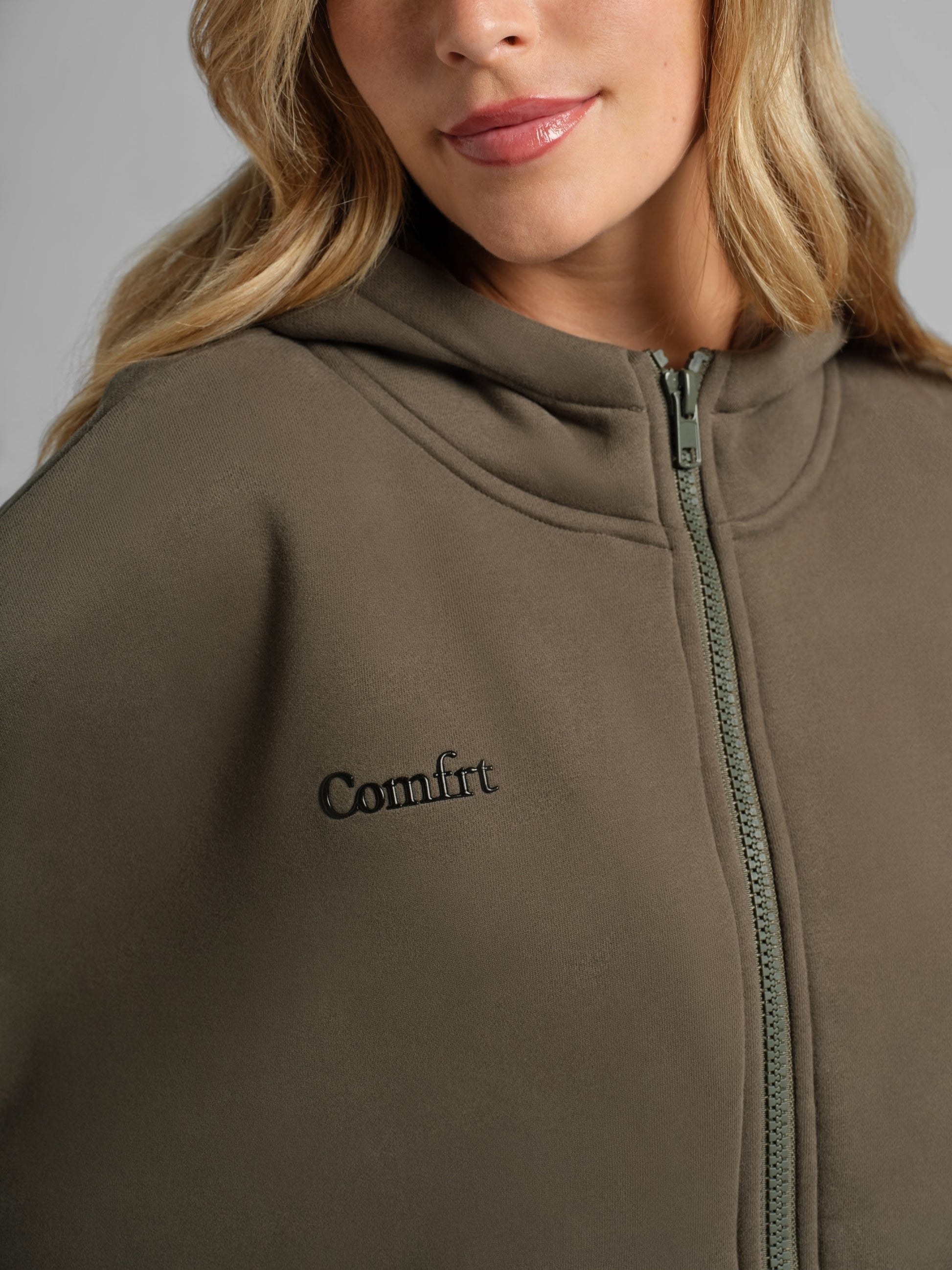 Comfrt Cloud Zip Hoodie Unisex Oversized Comfortable Relaxed
