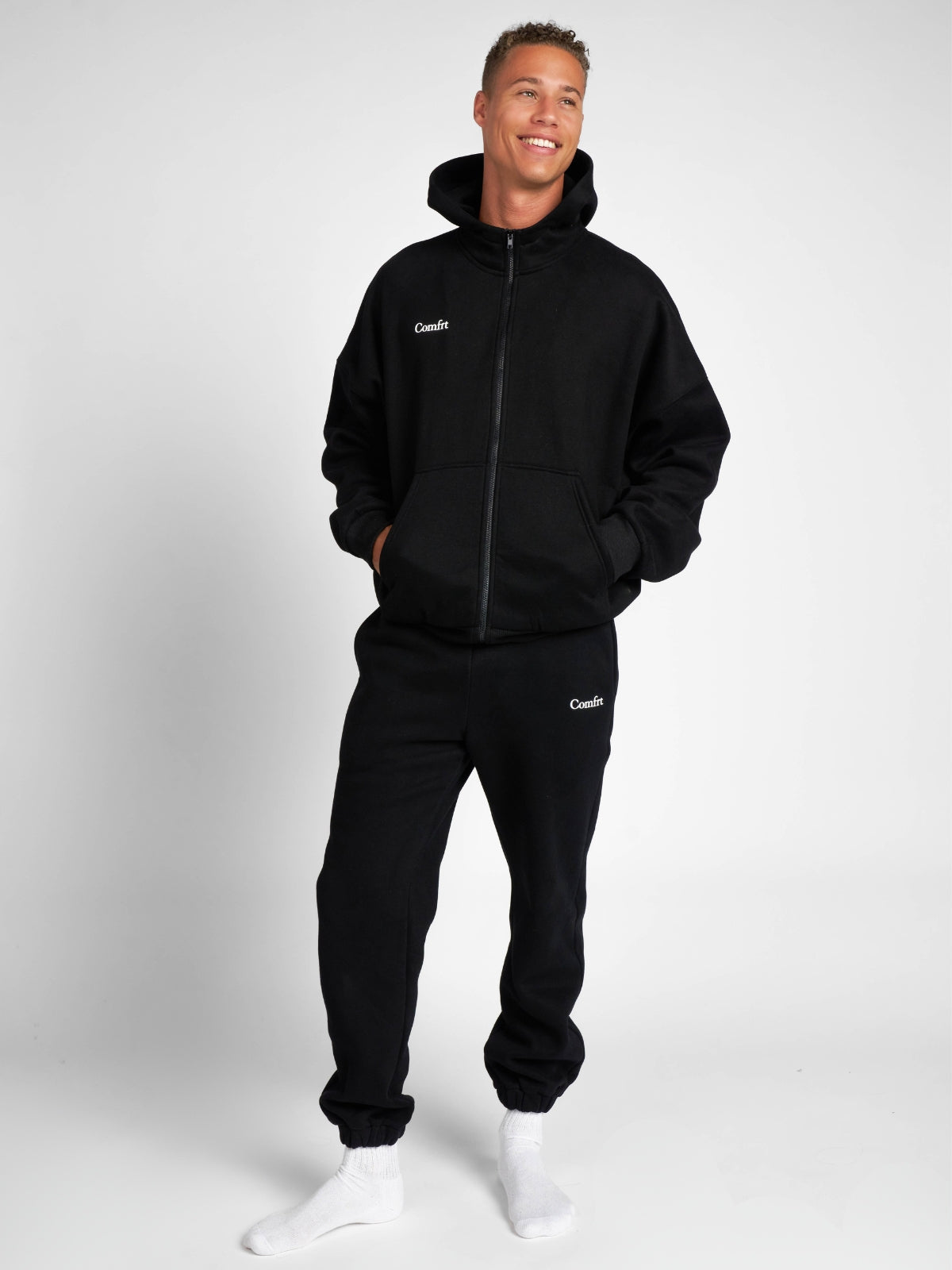 Comfrt Cloud Zip Hoodie Unisex Oversized Comfortable Relaxed