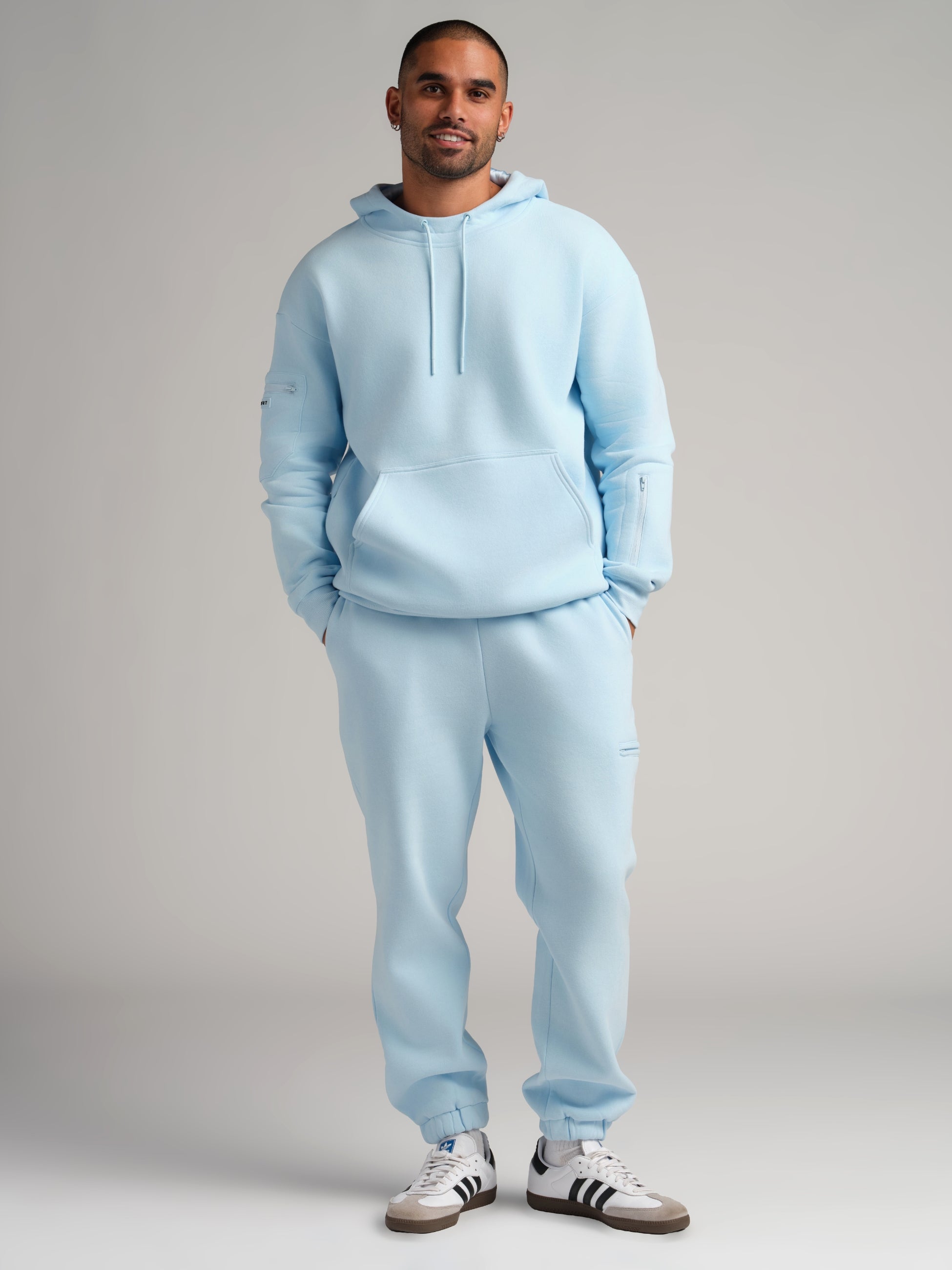 Comfrt VIP Airplane Mode Travel Hoodie Silk-Lined Baby Blue
