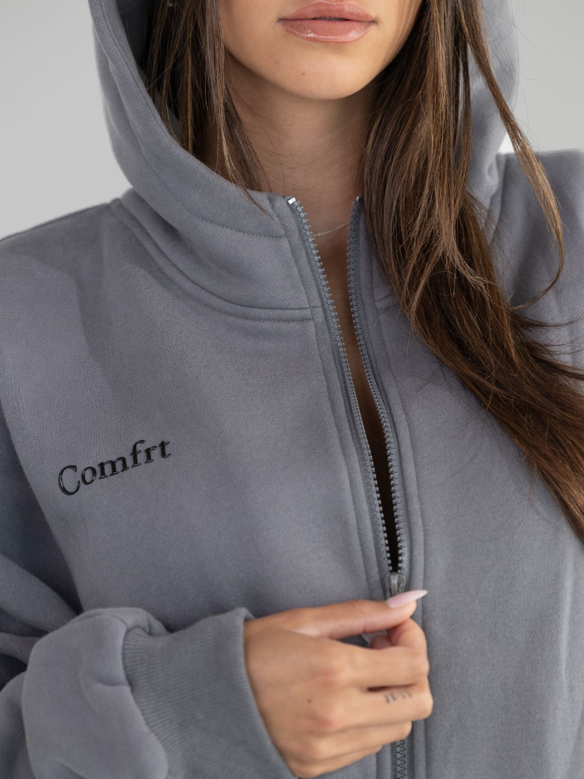 Comfrt Cloud Zip Hoodie Unisex Oversized Comfortable Relaxed