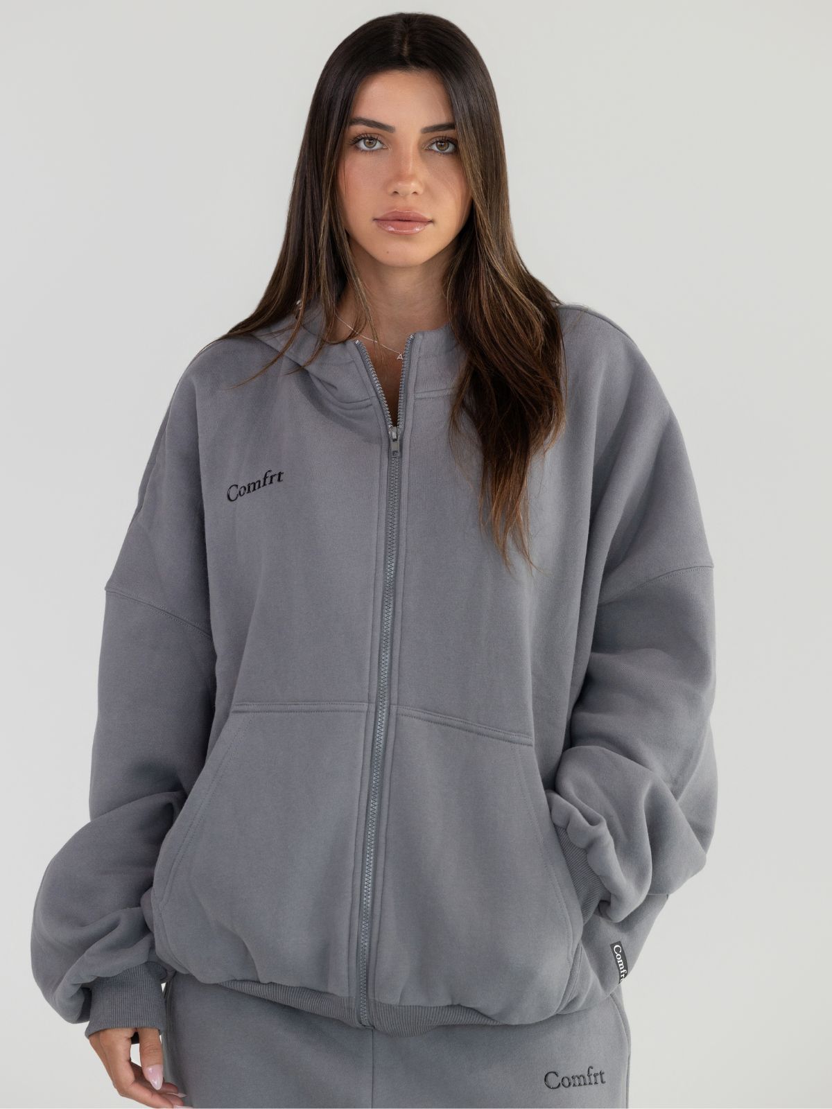 Comfrt Cloud Zip Hoodie Unisex Oversized Comfortable Relaxed