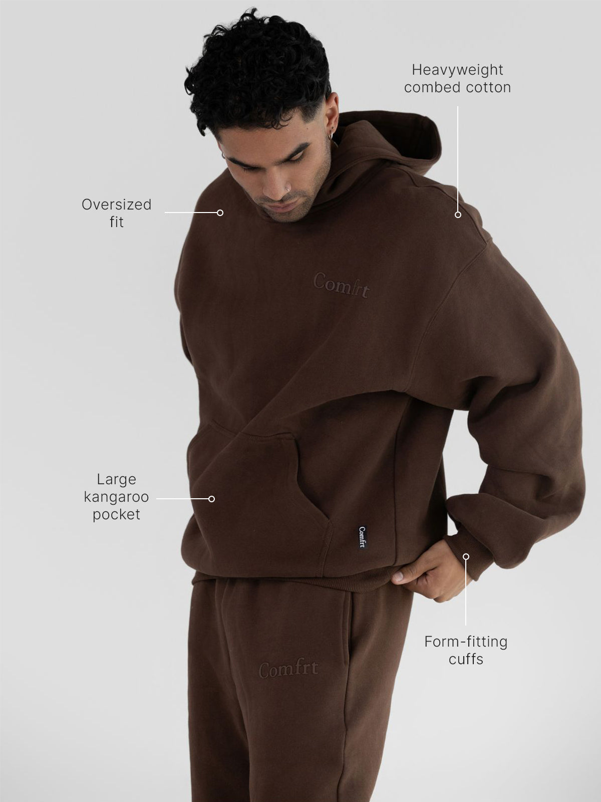 Minimalist Hoodie Oversized Soft Combed Cotton Blend